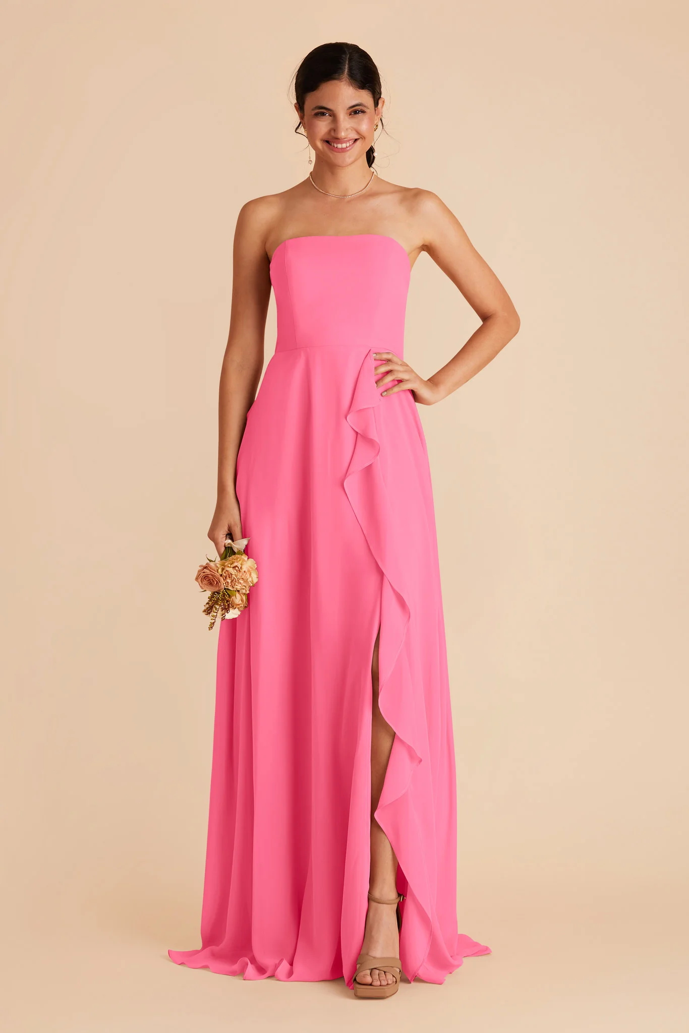 Winnie Chiffon Dress - Bon Bon Pink - Image 4