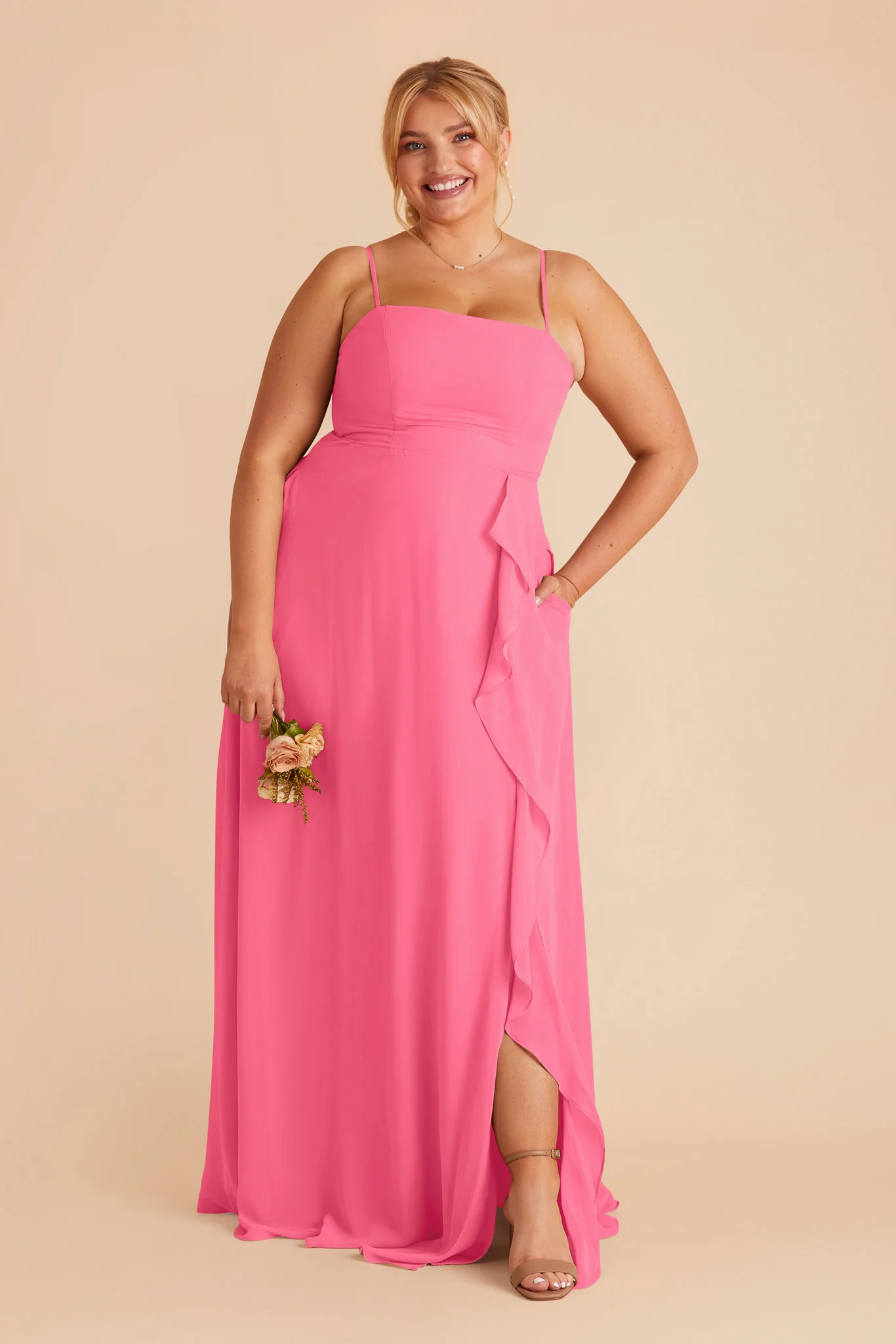 Winnie Chiffon Dress - Bon Bon Pink - Image 5