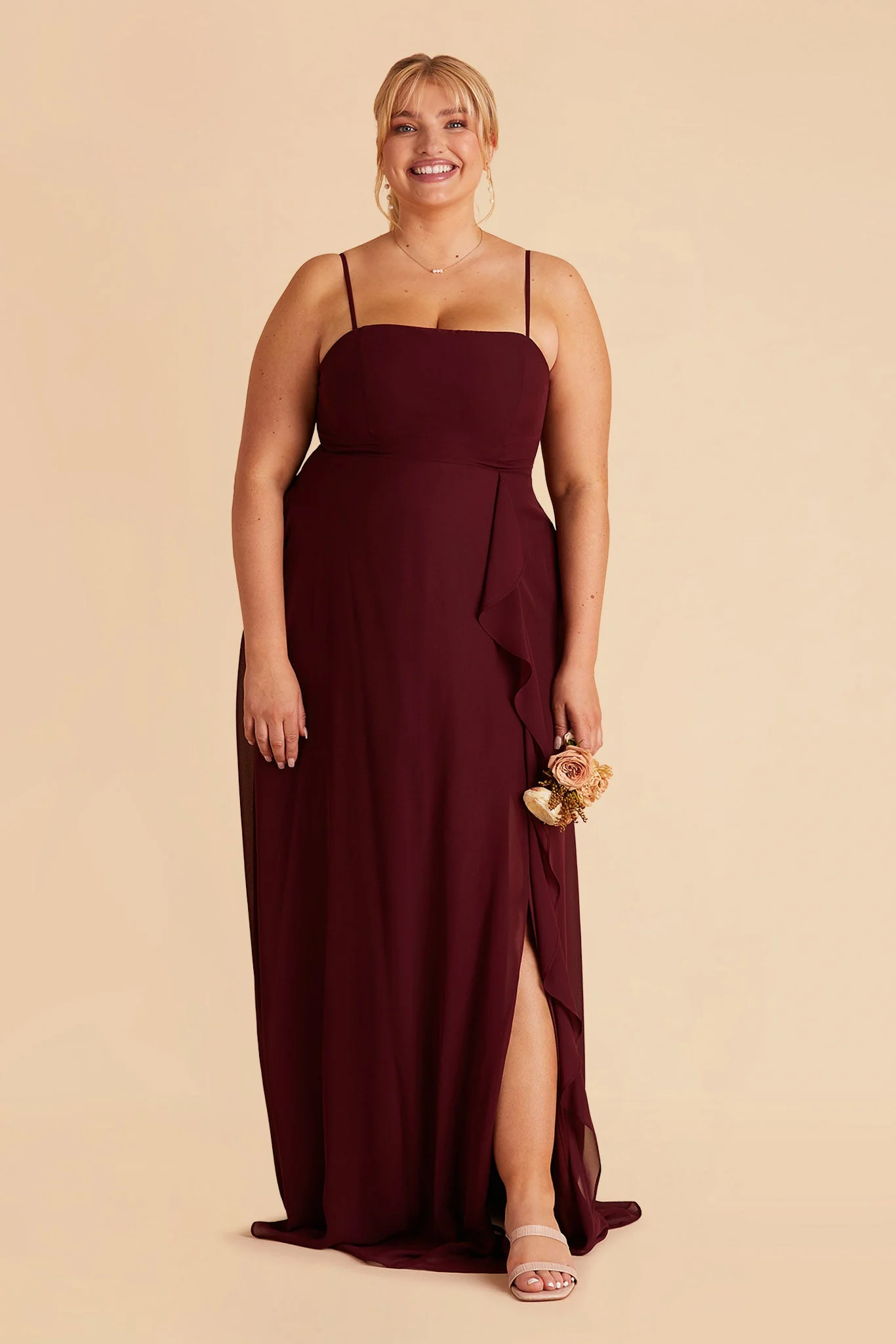 Winnie Chiffon Dress - Cabernet - Image 15