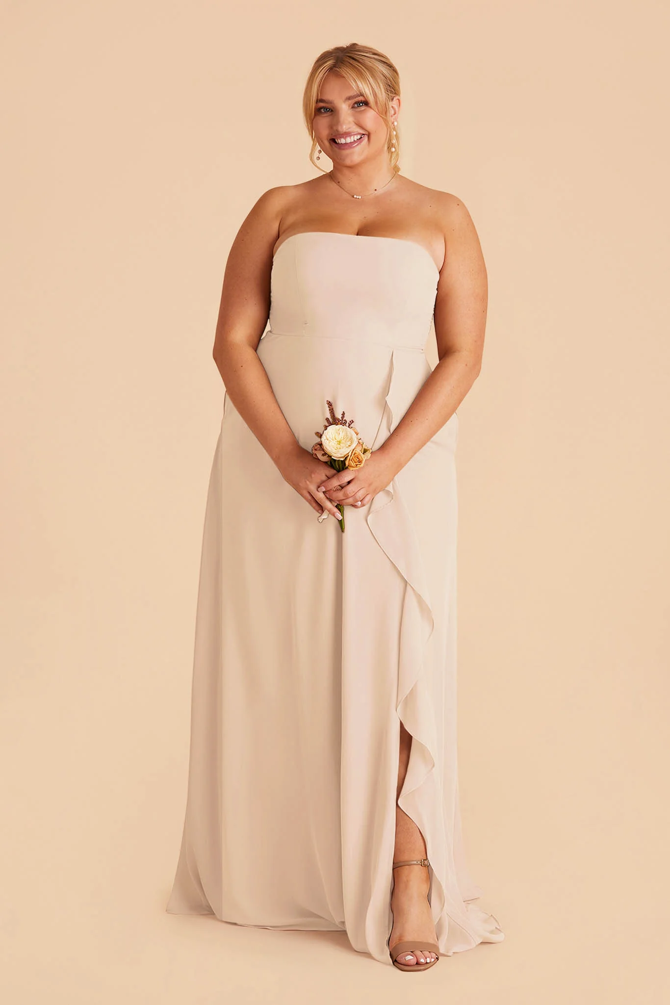 Winnie Chiffon Dress - Champagne - Image 6