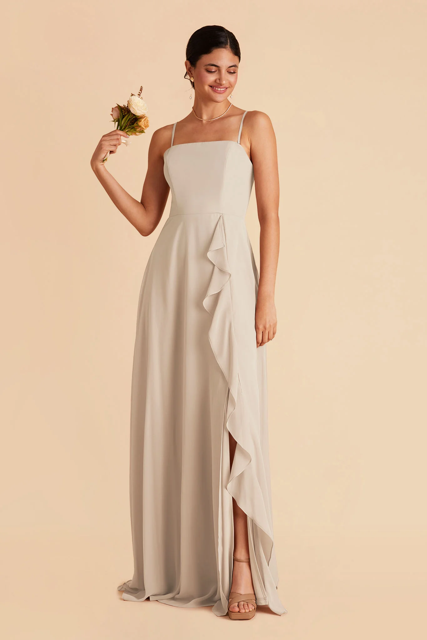 Winnie Chiffon Dress - Classic Champagne - Image 5