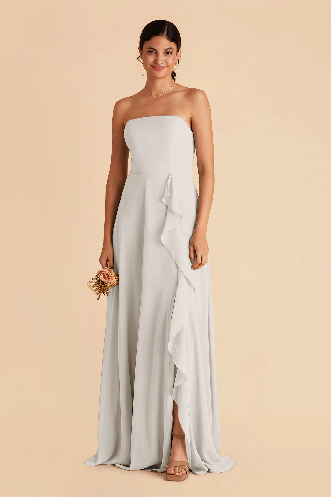 Winnie Chiffon Dress - Dove Gray