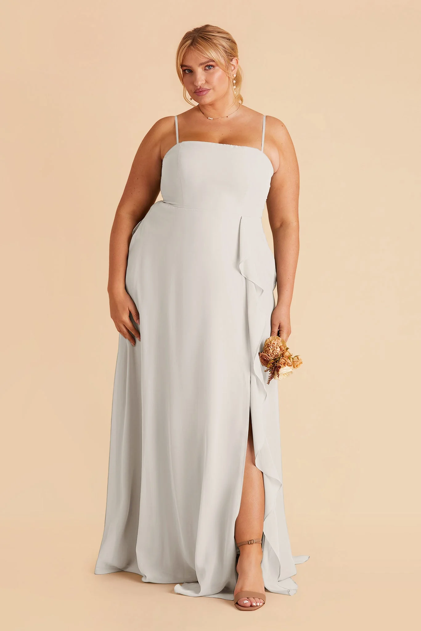 Winnie Chiffon Dress - Dove Gray - Image 7