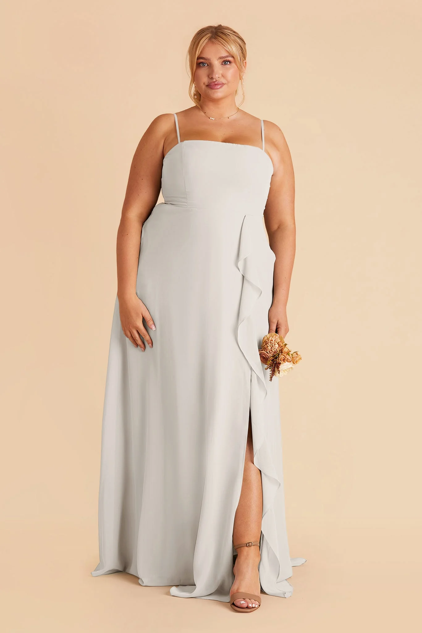 Winnie Chiffon Dress - Dove Gray - Image 8