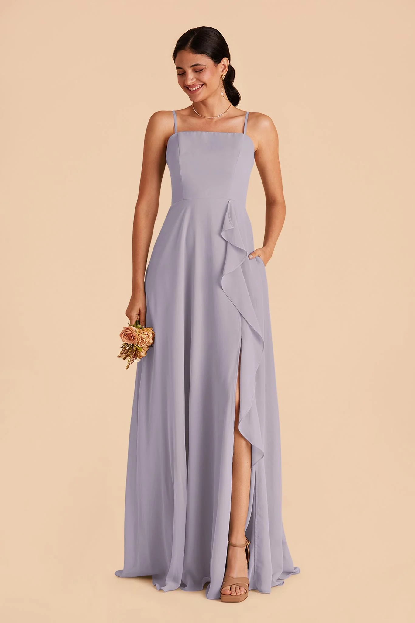 Winnie Chiffon Dress - Dusty Lilac - Image 4