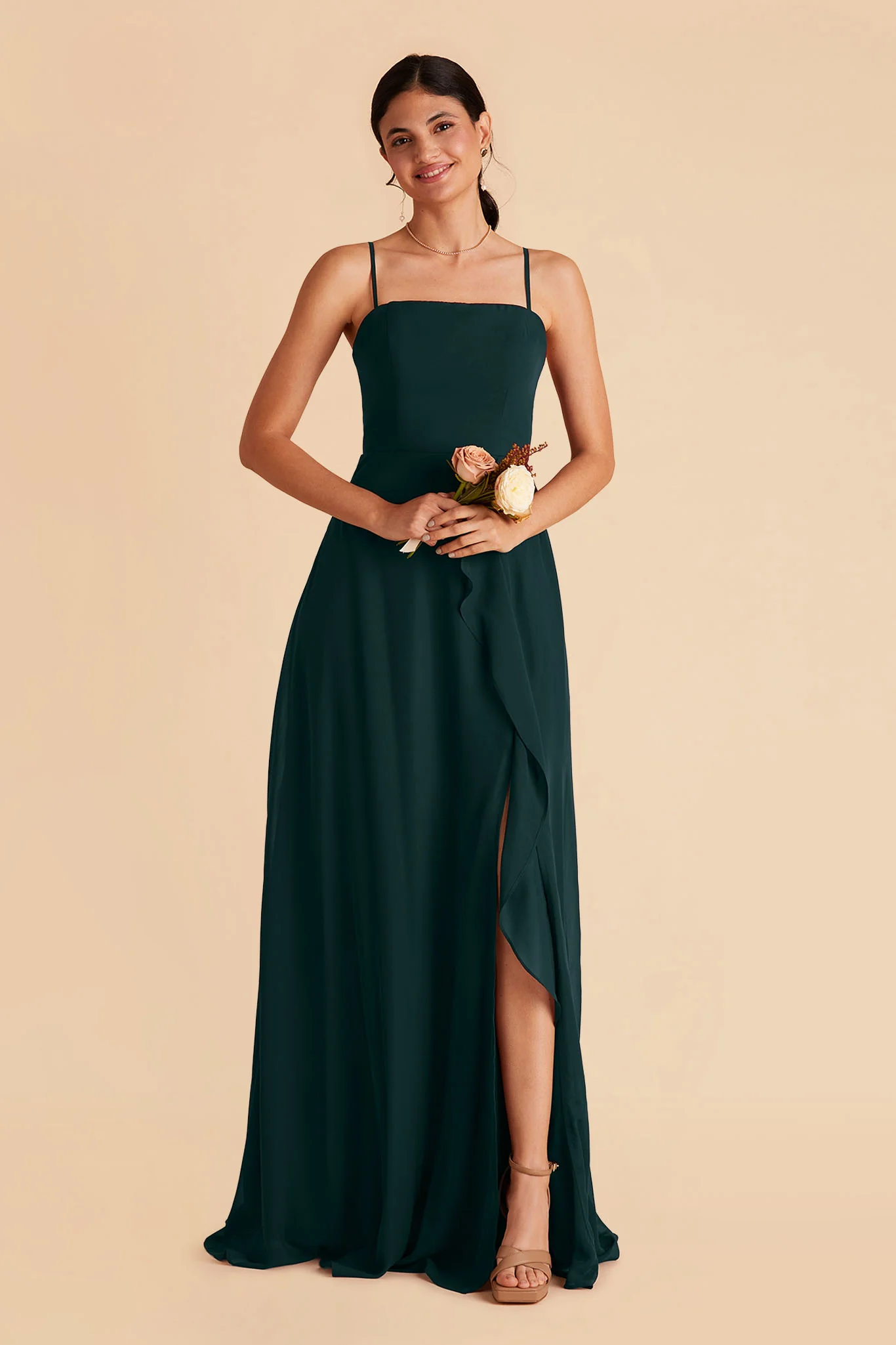 Winnie Chiffon Dress - Emerald