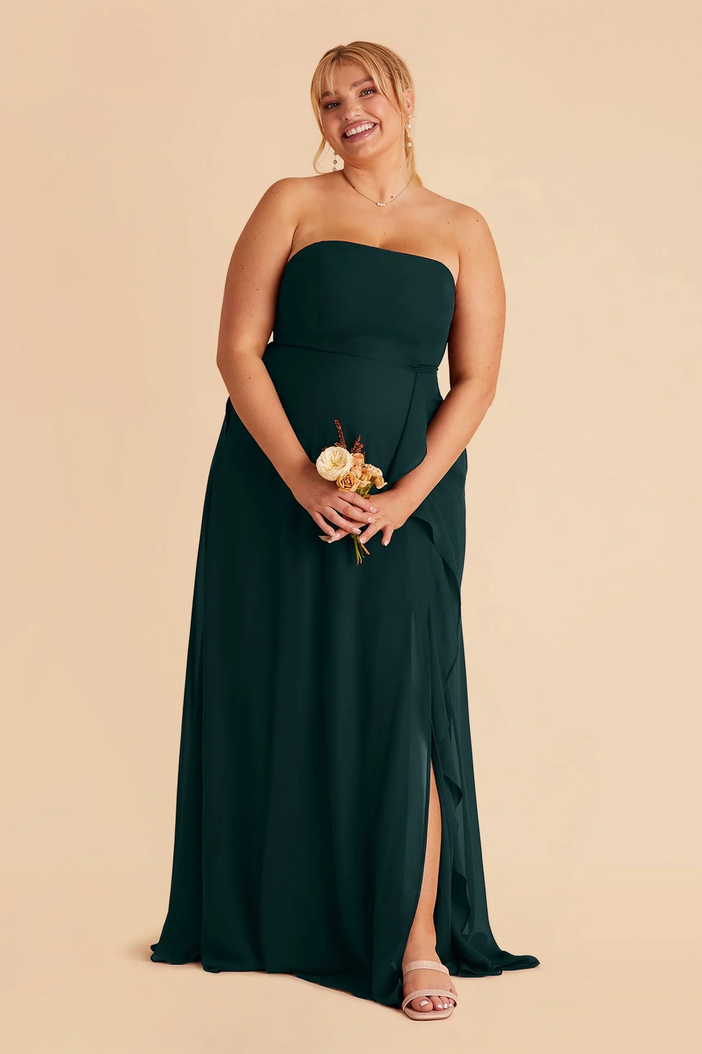 Winnie Chiffon Dress - Emerald - Image 2