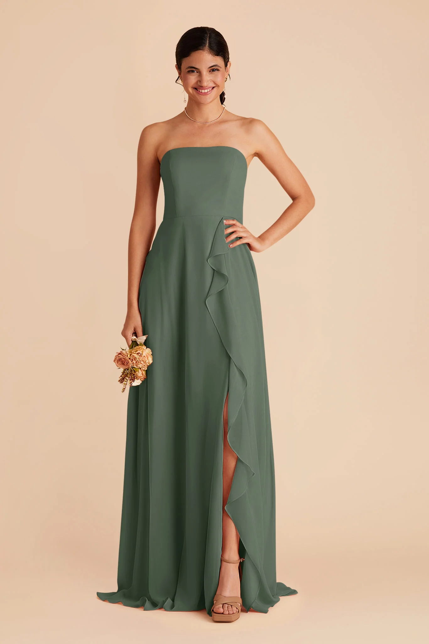 Winnie Chiffon Dress - Eucalyptus