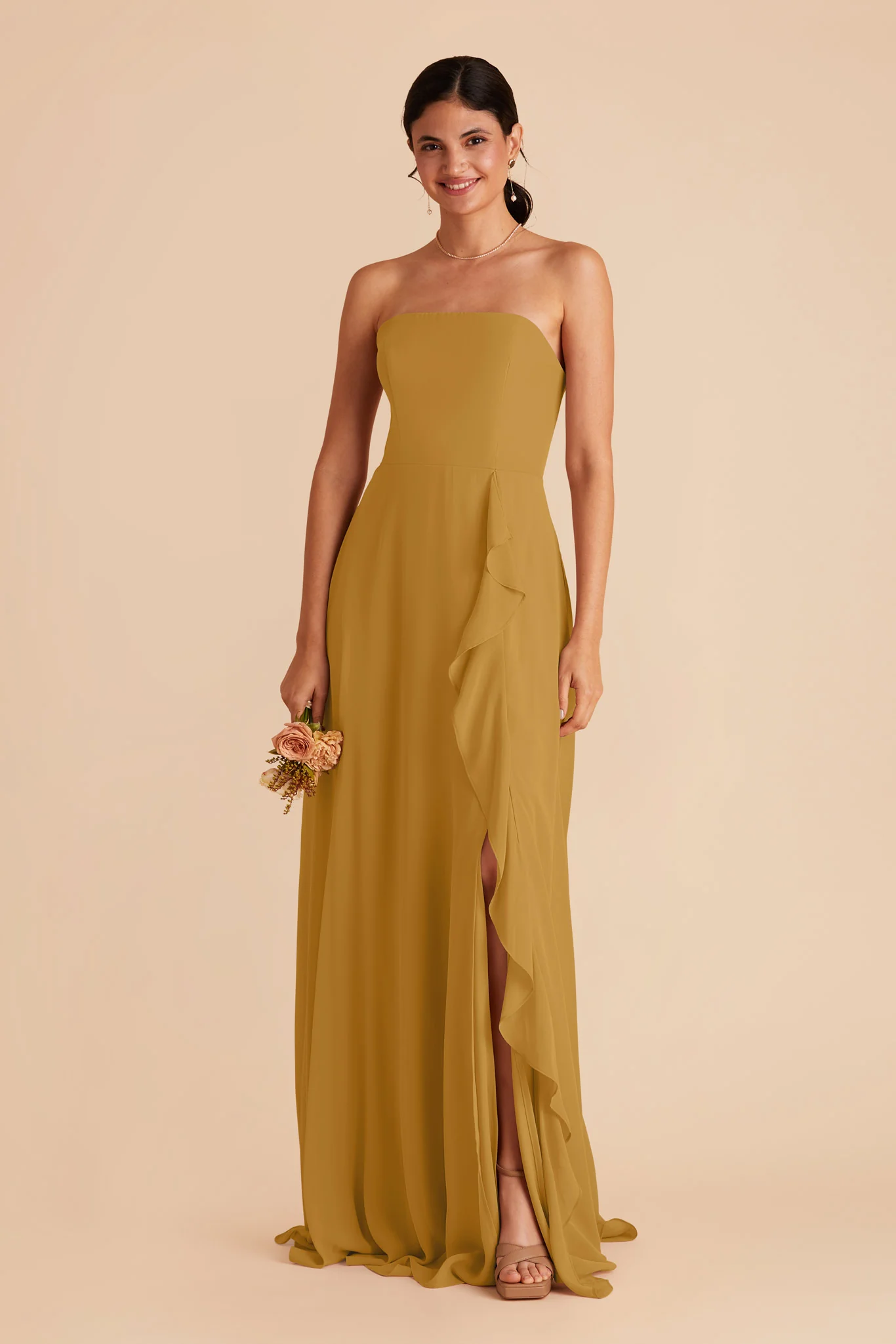 Winnie Chiffon Dress - Marigold