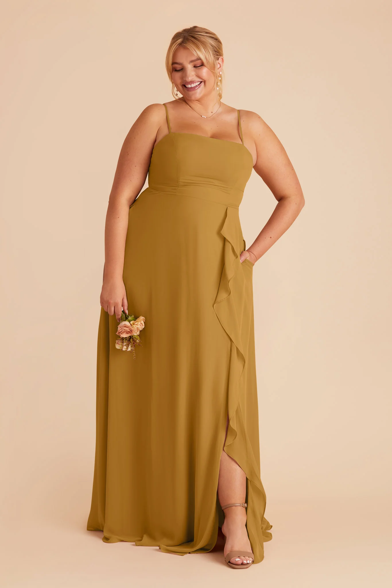 Winnie Chiffon Dress - Marigold - Image 2