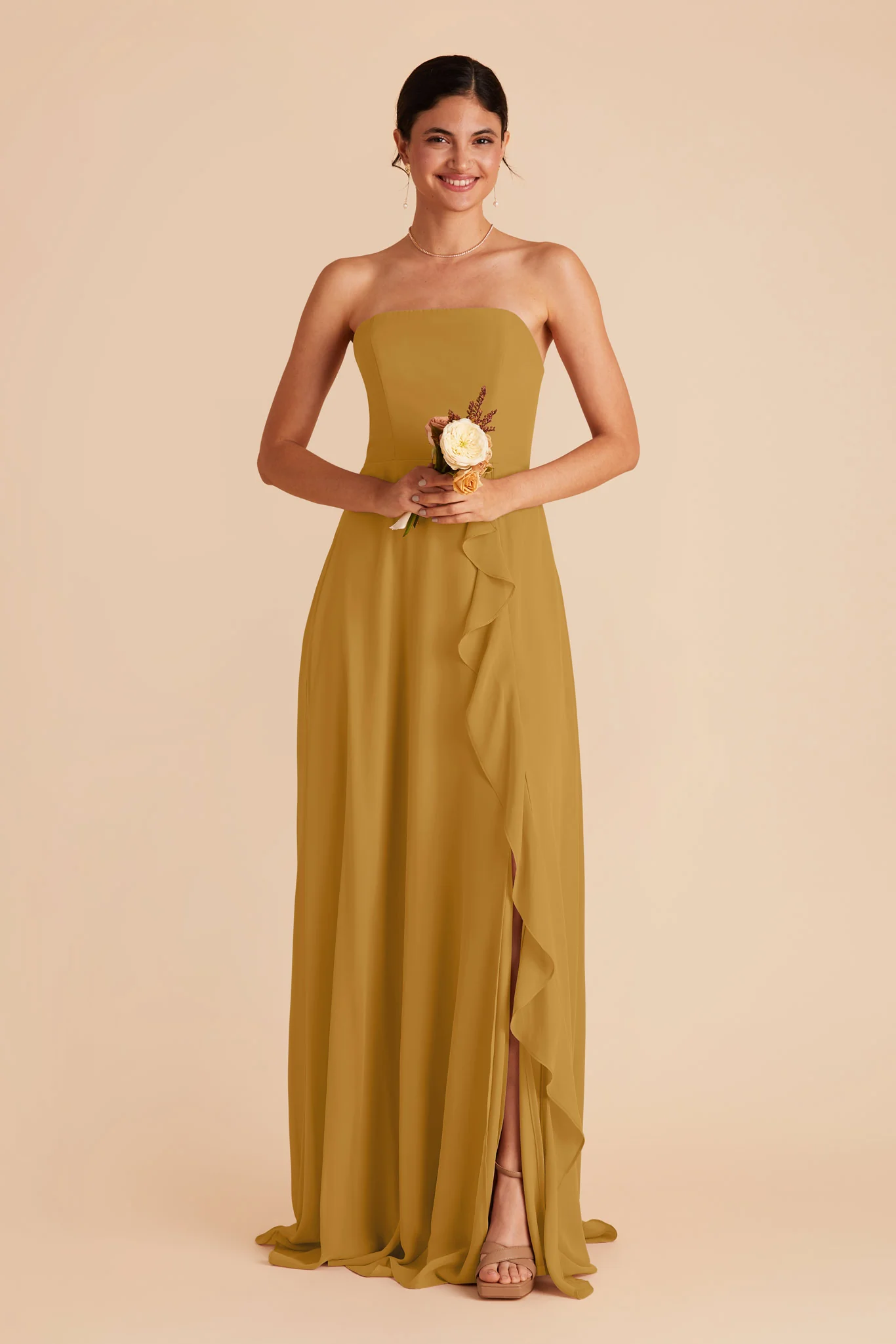 Winnie Chiffon Dress - Marigold - Image 3