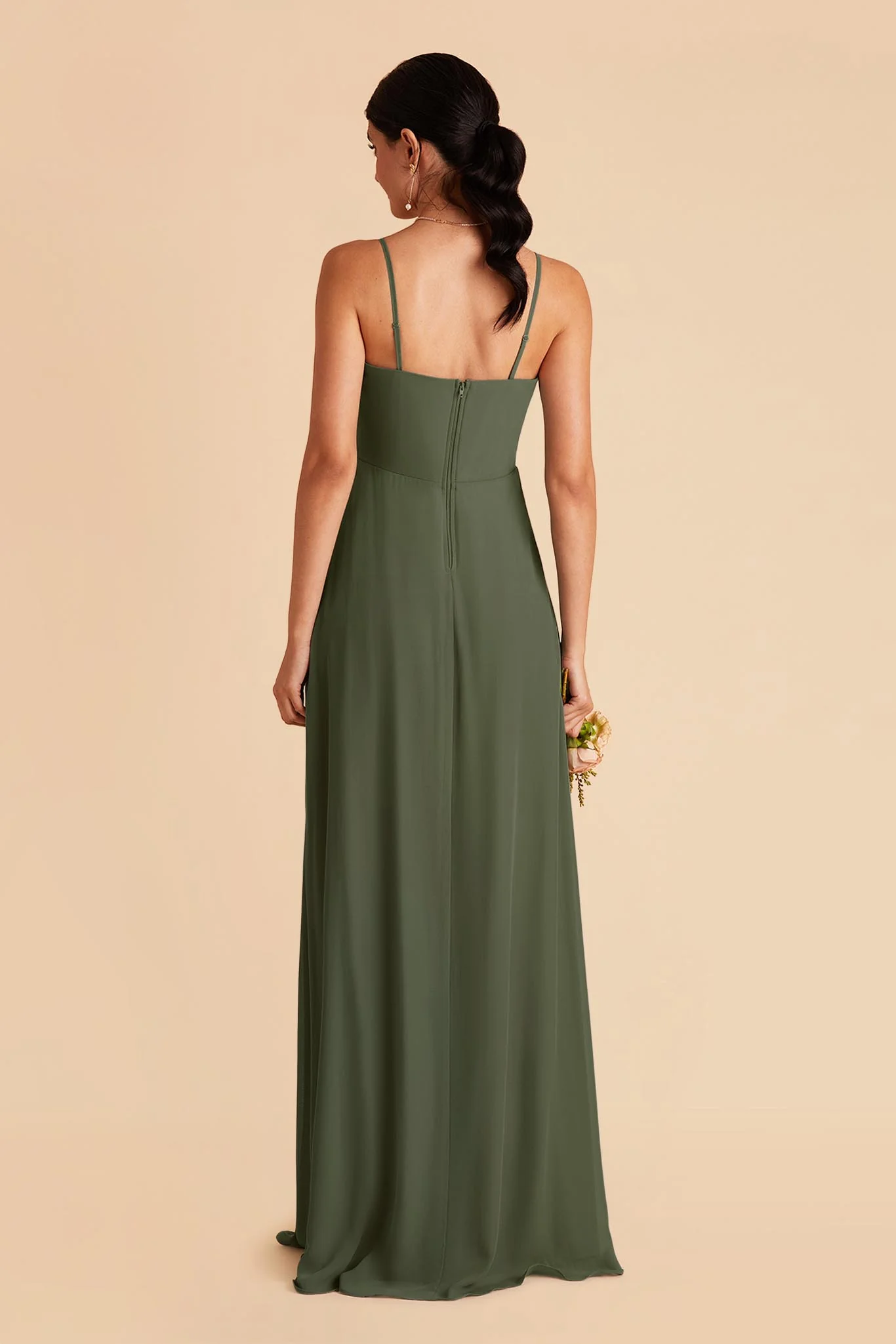 Winnie Chiffon Dress - Olive - Image 6