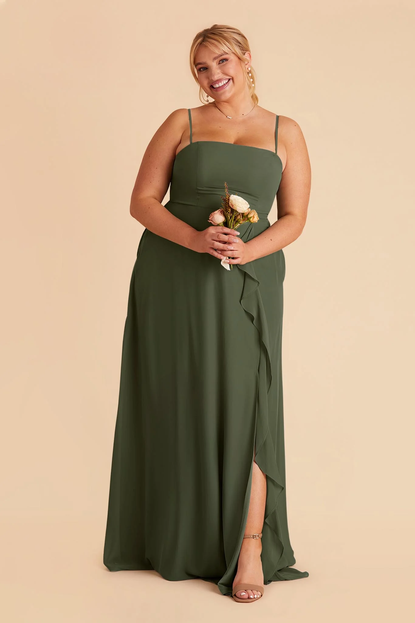 Winnie Chiffon Dress - Olive - Image 7