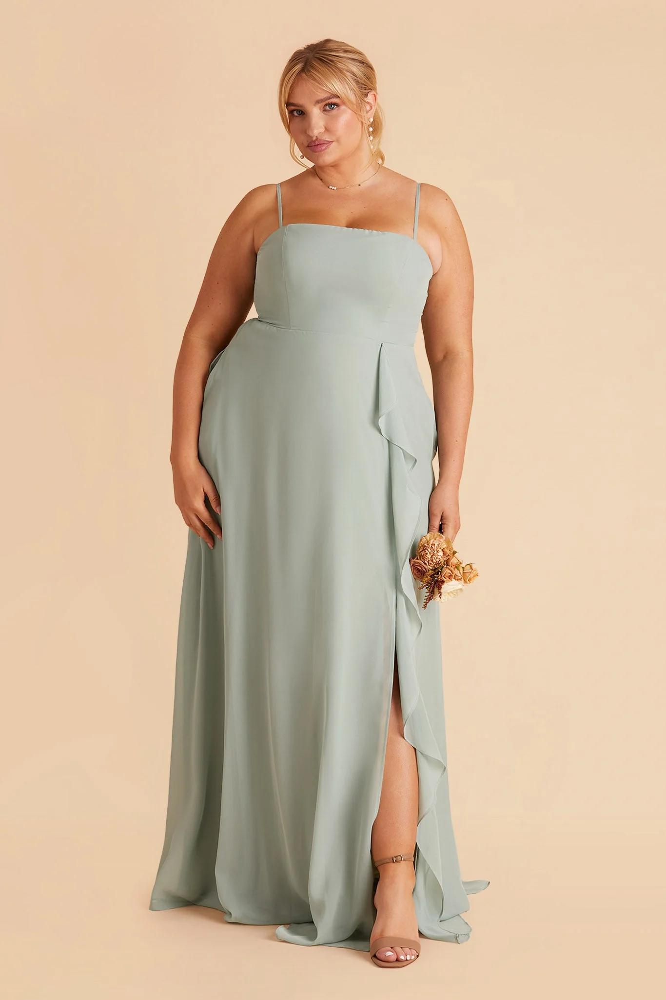 Winnie Chiffon Dress - Sage - Image 11
