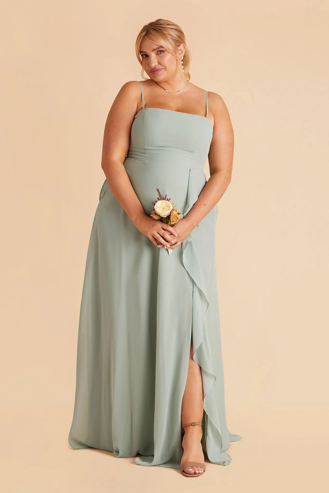 Winnie Chiffon Dress - Sage - Image 13