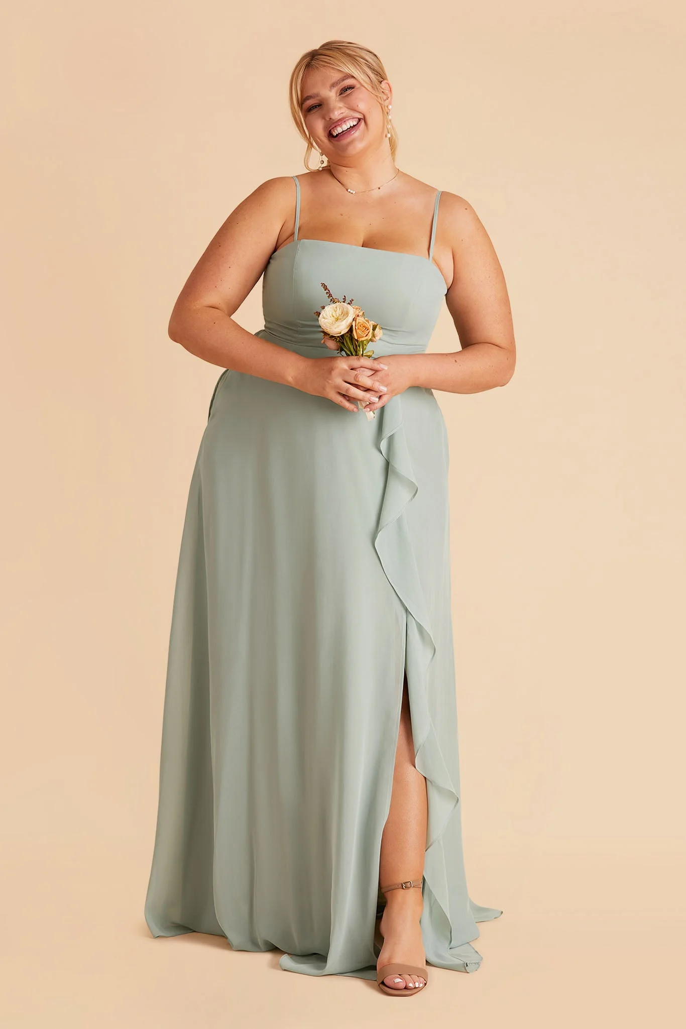 Winnie Chiffon Dress - Sage - Image 14