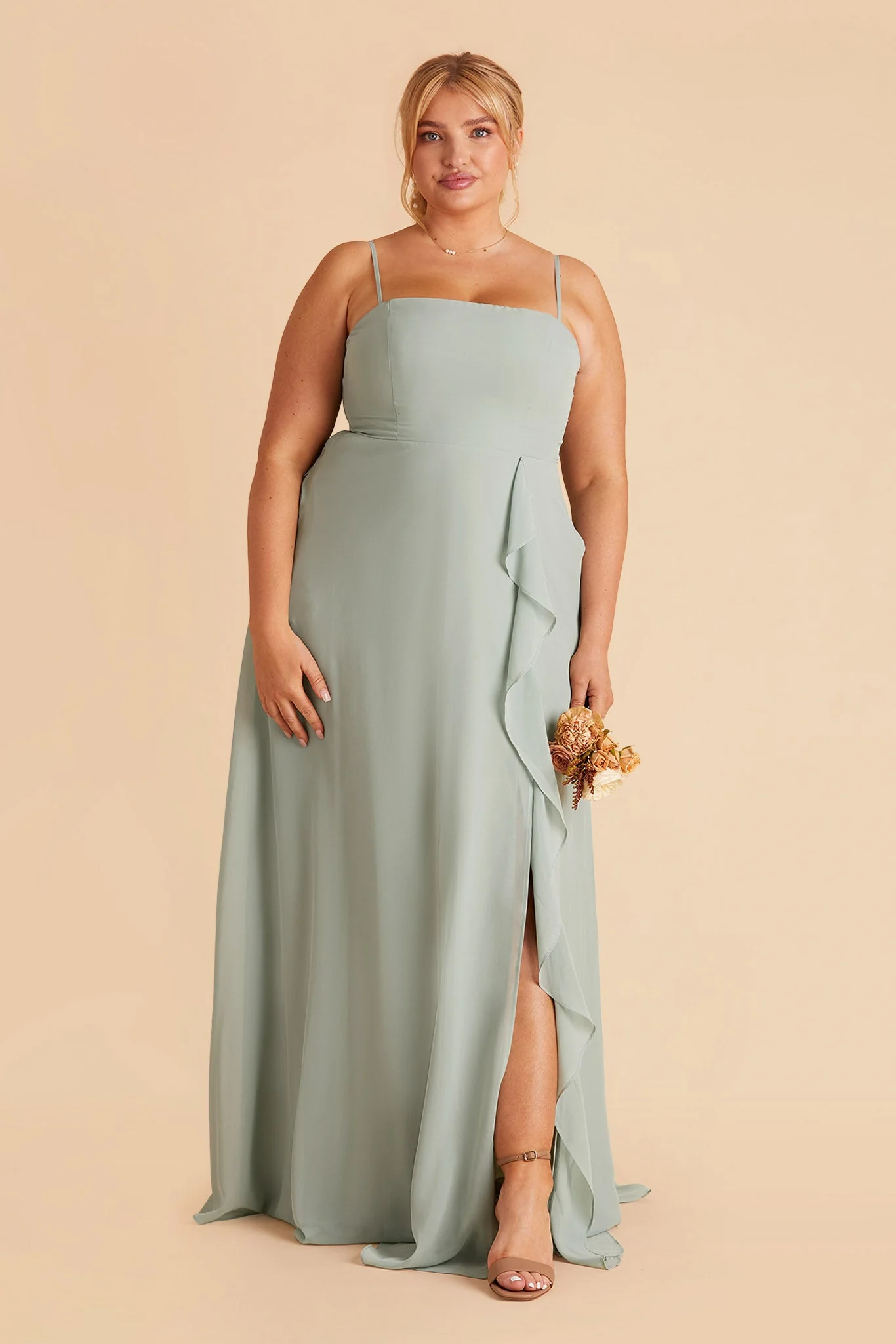 Winnie Chiffon Dress - Sage - Image 15