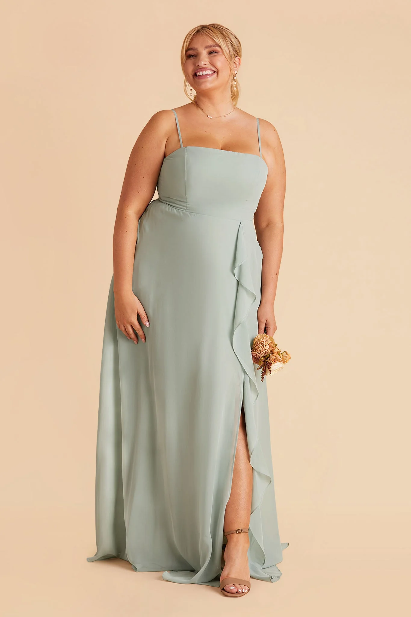 Winnie Chiffon Dress - Sage - Image 16
