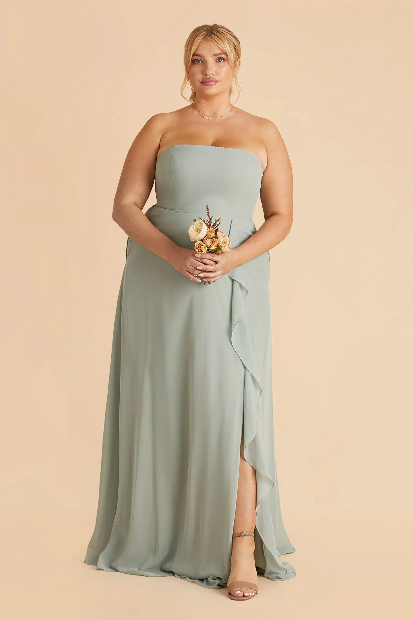 Winnie Chiffon Dress - Sage - Image 2