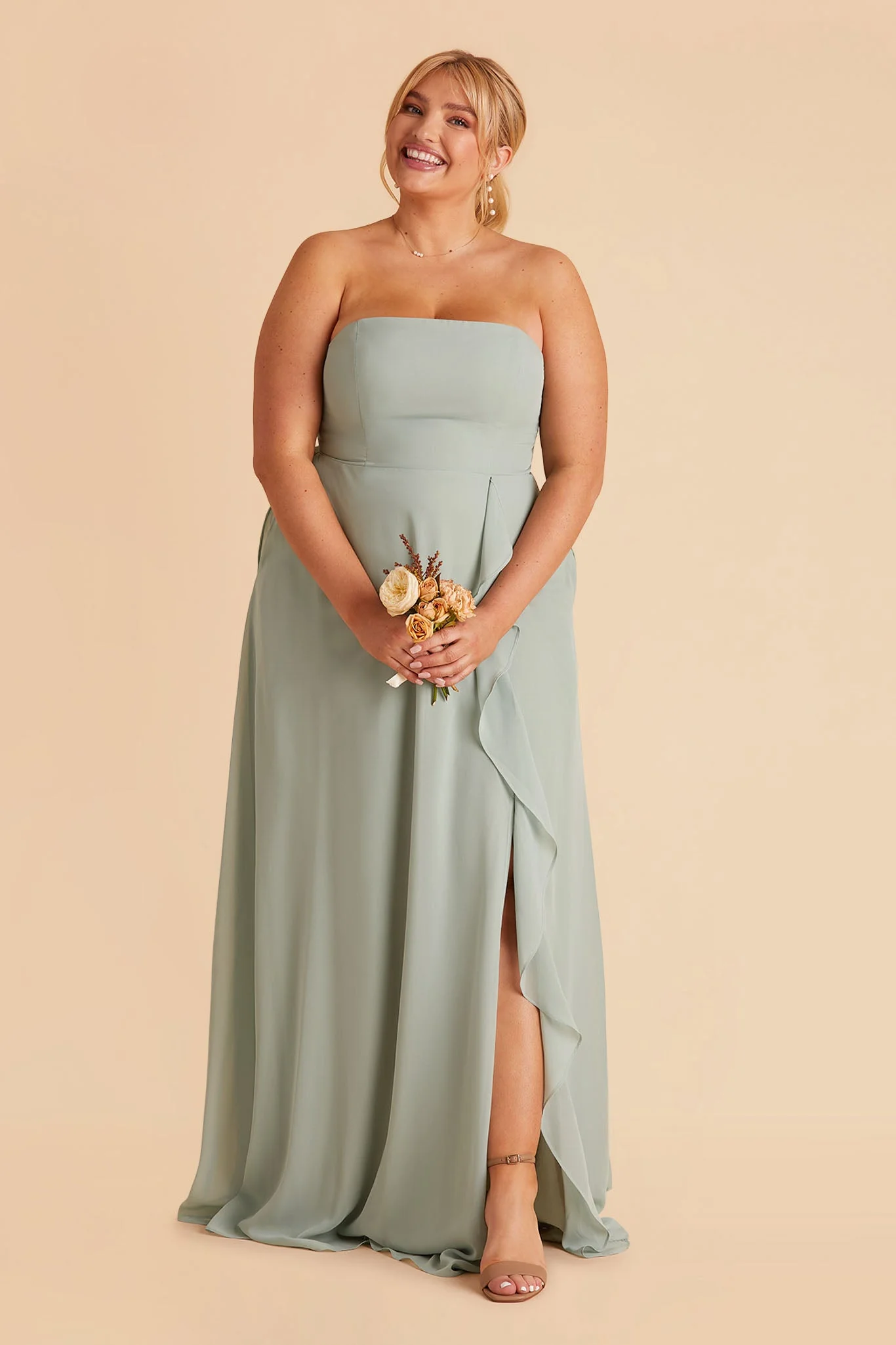Winnie Chiffon Dress - Sage - Image 23