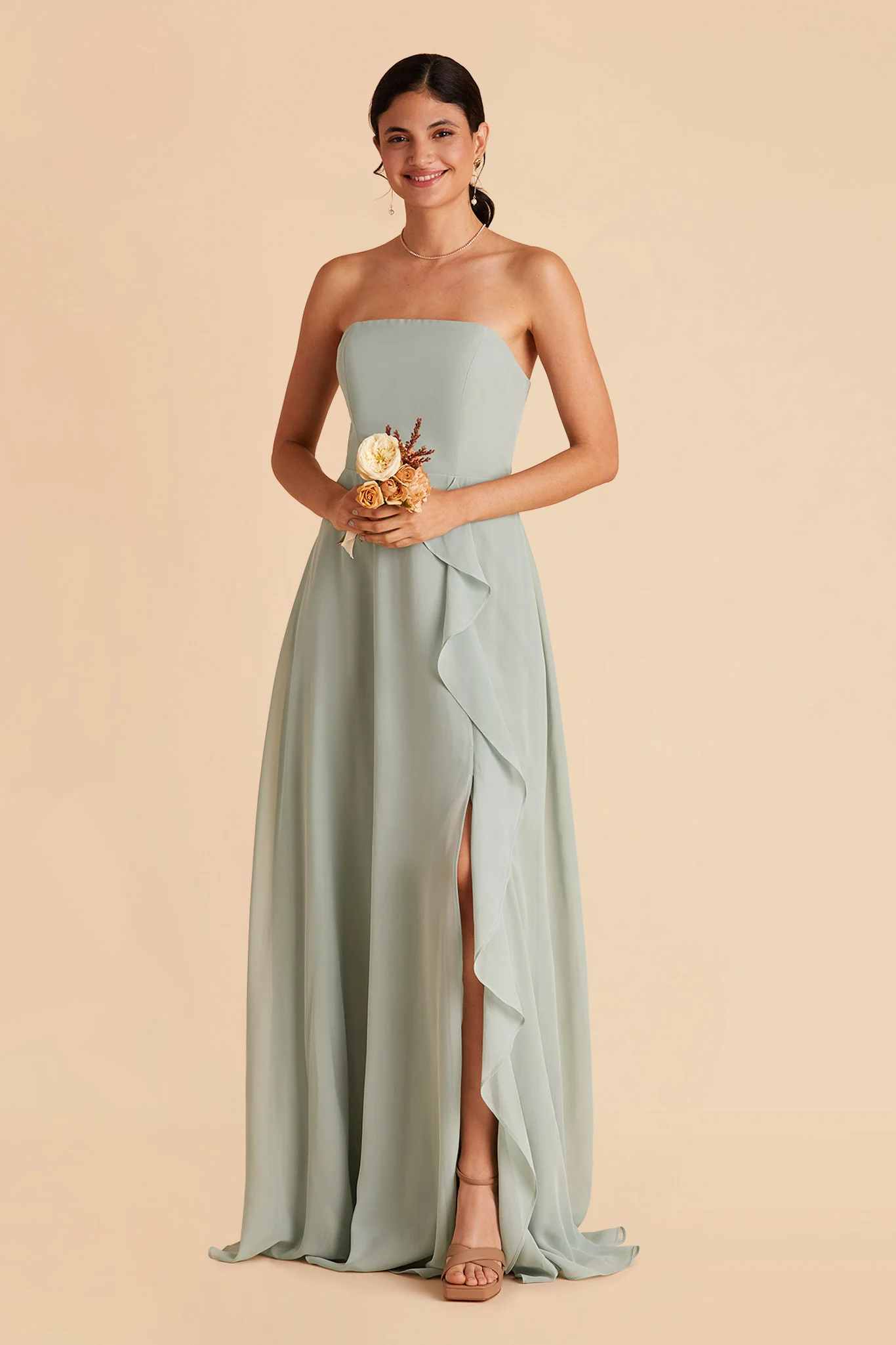 Winnie Chiffon Dress - Sage - Image 3