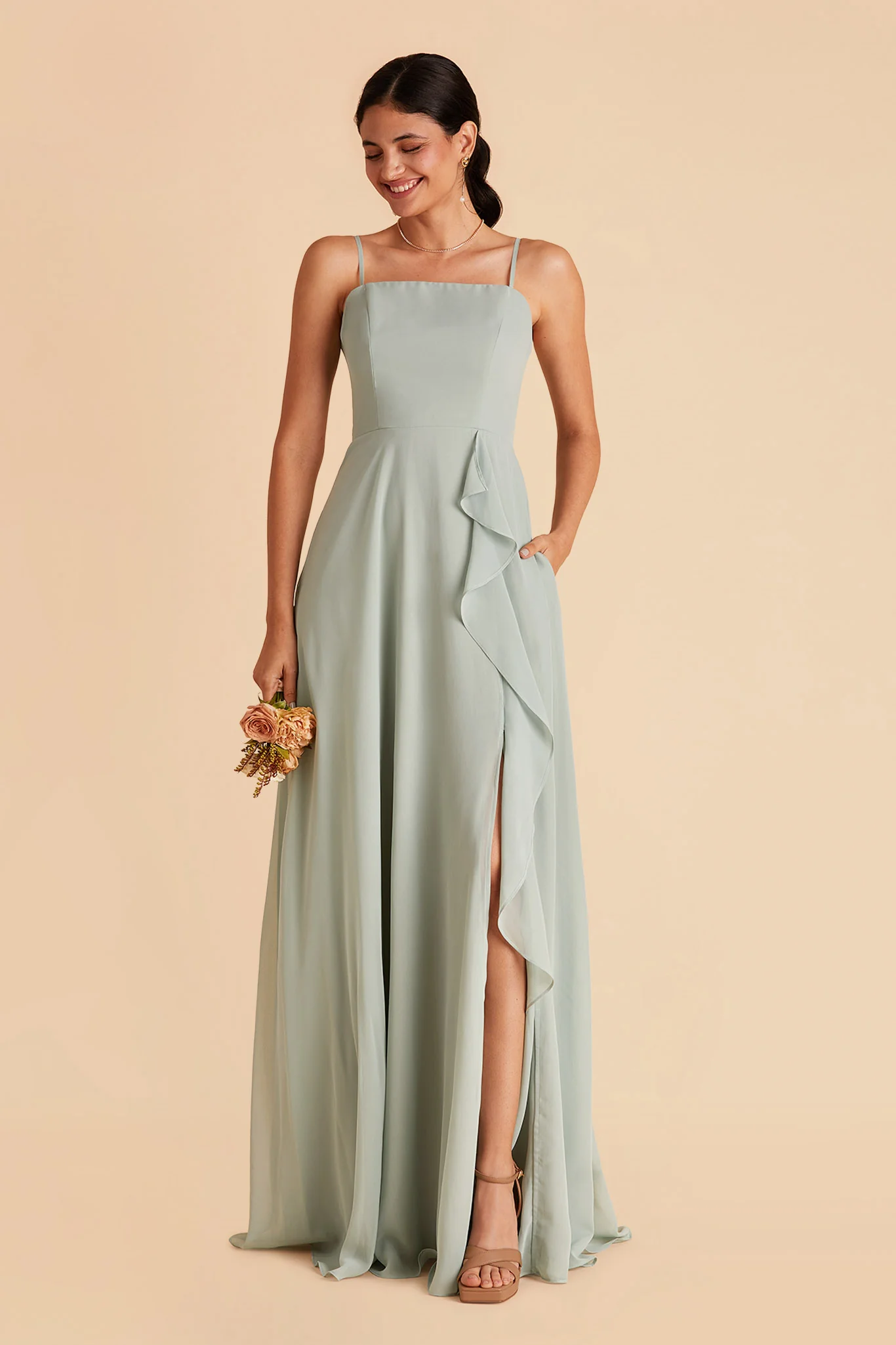 Winnie Chiffon Dress - Sage - Image 7