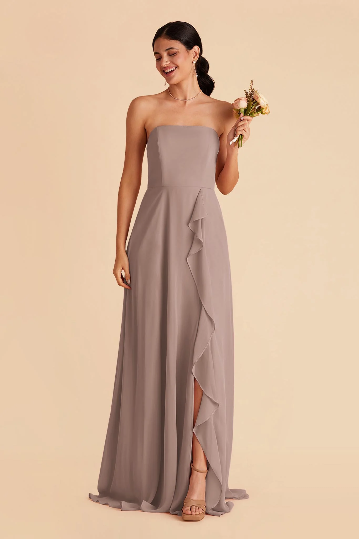 Winnie Chiffon Dress - Toffee - Image 4