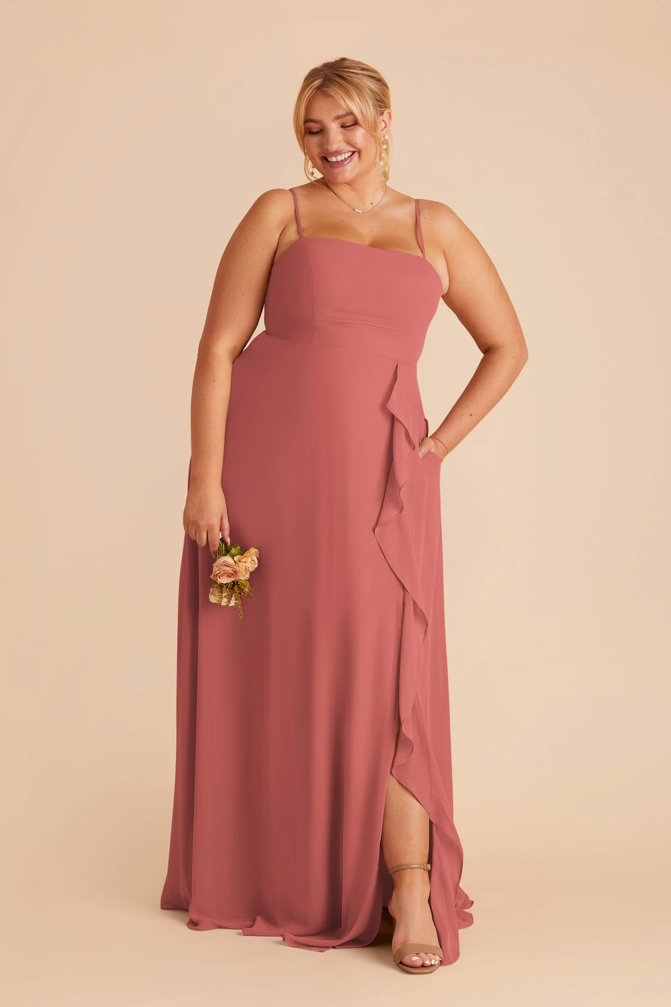 Winnie Chiffon Dress - Wild Rose - Image 6
