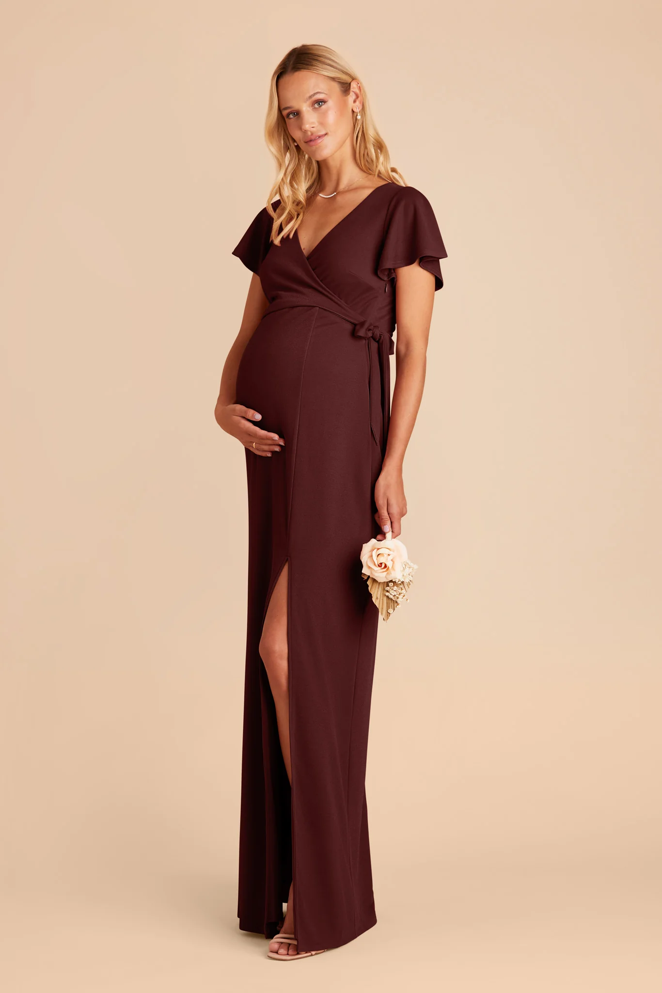 Yolanda Crepe Dress - Cabernet - Image 2