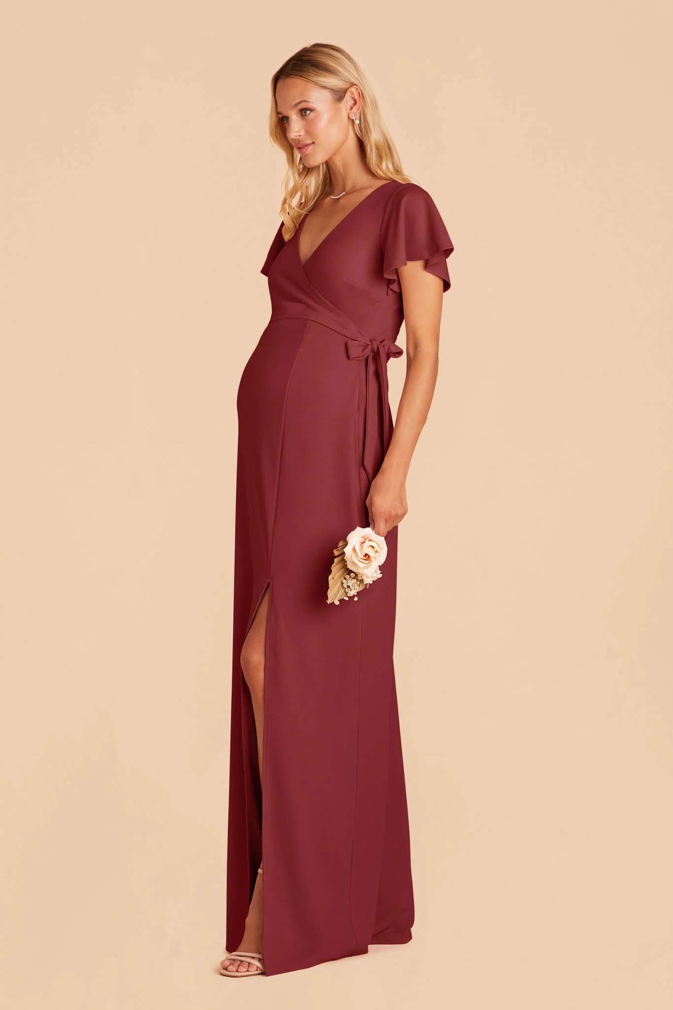 Yolanda Crepe Dress - Rosewood - Image 2