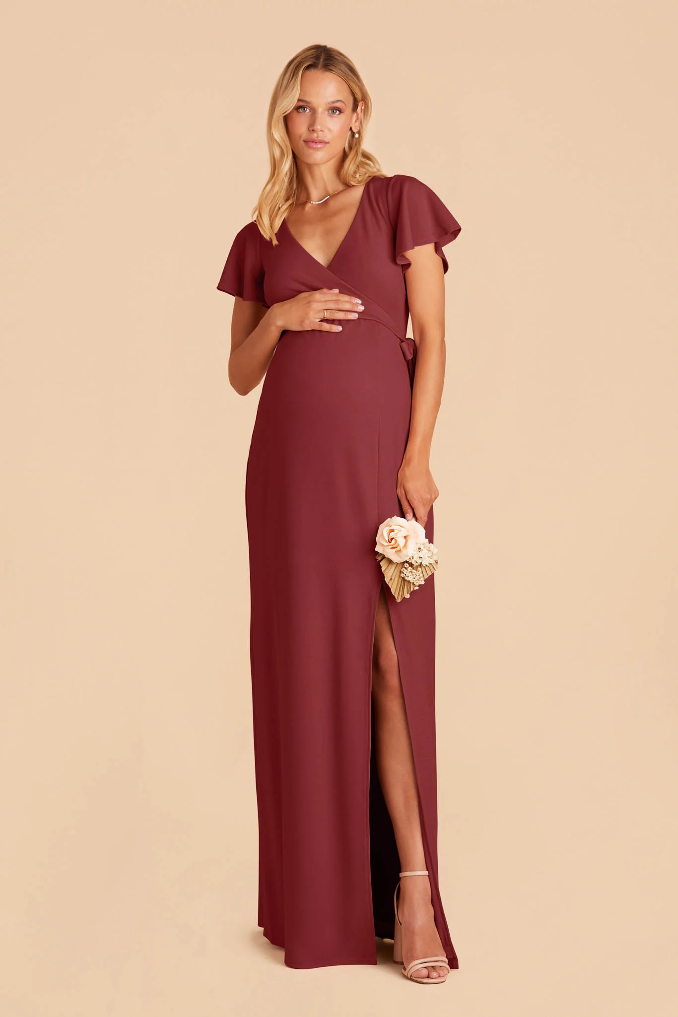 Yolanda Crepe Dress - Rosewood - Image 4