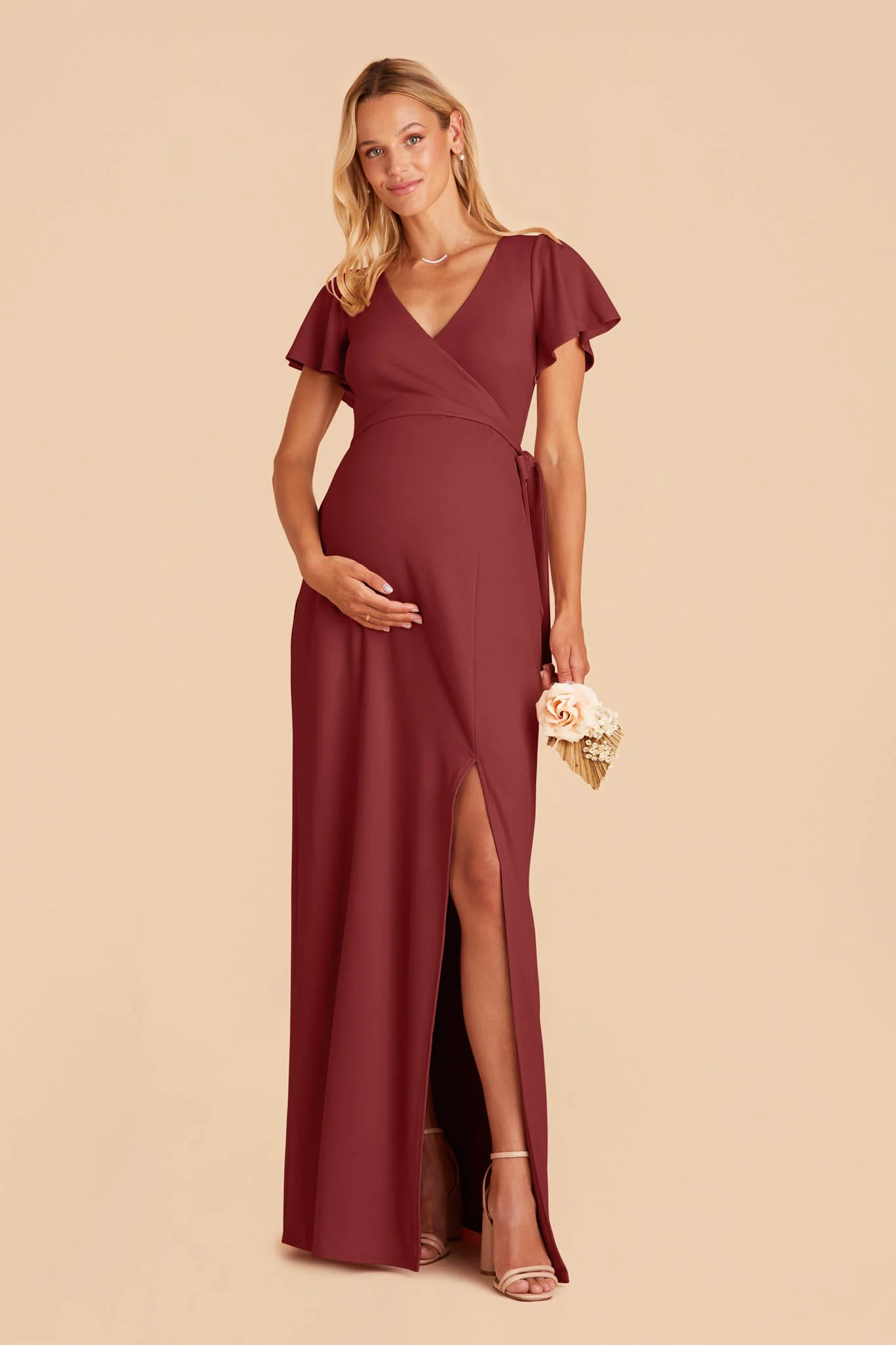 Yolanda Crepe Dress - Rosewood - Image 5
