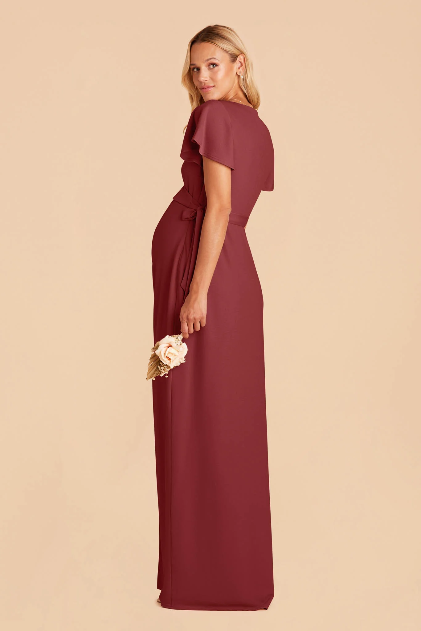 Yolanda Crepe Dress - Rosewood - Image 6